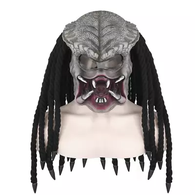 Predator Mask With Polyester Weaving Braids Horrific Monster Latex Headgear • $66.13