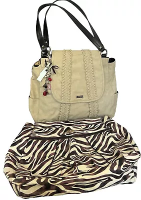 Miche Prima Base Bag W/2 Covers Zebra Cream Flapped Handles & Hope Charm Read • $69.99