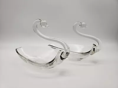 Vintage Duncan Miller Clear Glass Swan Dish Set.  Excellent Condition 8in • $18