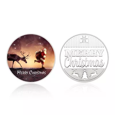 Merry Christmas Gift Silver Coin Collectibles Medal Commemorative Metal Souvenir • $3.70