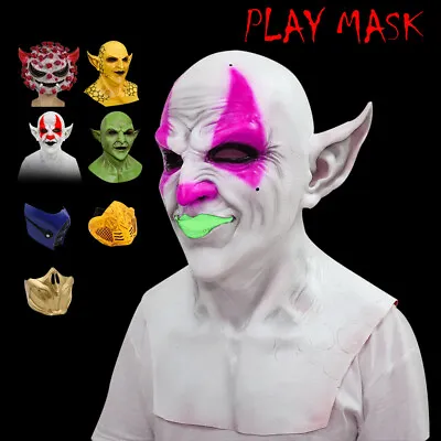 Halloween Scary Monster  Full Head Mask Clown Cosplay Party Fancy Masks • £14.38