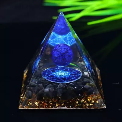 Lapis Crystal Sphere Orgonite Pyramid & Obsidians Chakra Energr Orgone Stone USA • $8.98