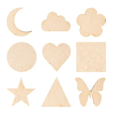 MDF Craft Shapes Wooden Hearts Stars Butterfly Various Quantity & Sizes Value Pk • £2.45