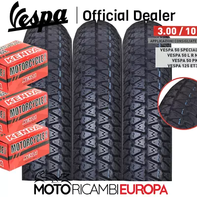 3 Tire Tires Vespa 50 Special Covers 3.00.10 300/10 + Air Chambers • £48.42