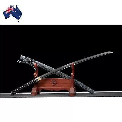 Australia Katana Eagle Eye Damascus Folded Steel Black Blade Samurai Sword • $409