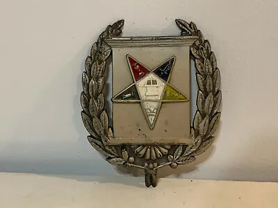 Vintage Masonic Order Of Theh Eastern Star License Plate Topper Badge Parsons • $85