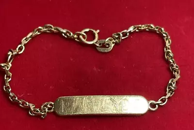 † Vintage 18k Y Gold Infant To Child  Id Bracelet  Size 6  Adjust 5  3.19 Grs † • $1854.89