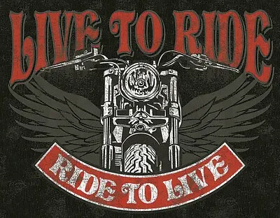 Tin Signs Live To Ride Winged Motorcycle Artwork For Wall / Garage Made In USA • $16.99