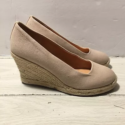 J.crew Seville Beige Espadrille Wedge Heels Shoes Size 6 • $29