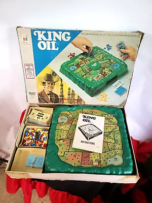 Vntg Rare 1974 King Oil Milton Bradley Usa Strategy Board Game Incomplete • £57.82