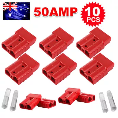 10×Anderson Style Plug Connectors 50AMP 6AWG 12V 24V DC Solar Caravan Power Tool • $16.99