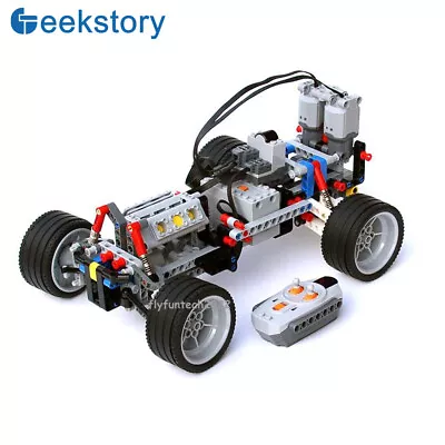 2WD Technic Car Chassis Bricks With Suspension Shocks IR Remote Control Reciever • $122.12