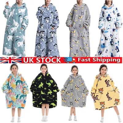 £18.32 • Buy Adult / Kid Hoodie Blanket Oversized Chunky Heavy Sherpa Fleece Plush Cosy Warm