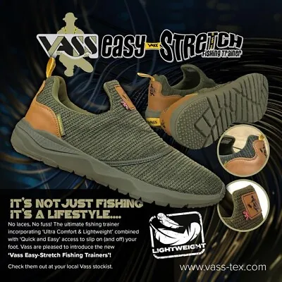 Vass Easy Stretch Trainers Shoes All Sizes Fishing And Bivvy Shoes • £49.95