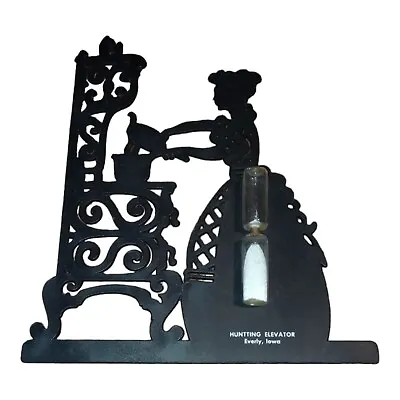 Vintage Plastic Silhouette Lady Cooking Kitchen Salt Timer Huntting Elevator IA • $24.97