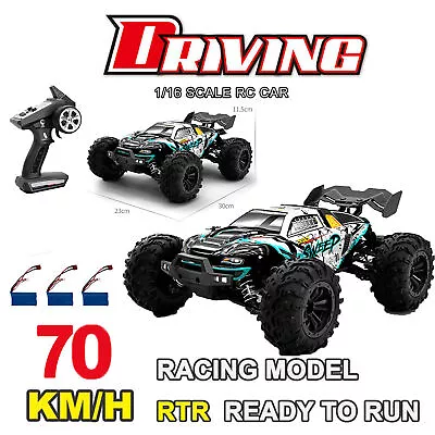 1/16 2.4G 4WD RC Car 70KM/H Brushless High-Speed Off-Road Drift Buggy 3xBattery • $183.20