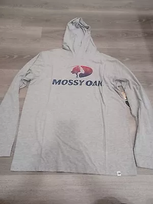 Mossy Oak Size L Men’s Gray Logo Hoodie Pullover New DISCOUNTS IN DESCRIPTION • $12