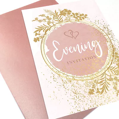 £4.95 • Buy Blank Wedding Invitations With Envelopes, Rose Gold, Evening Invites, RSVP Cards