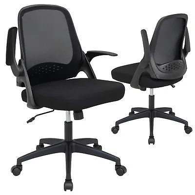 Mesh Office Chair Adjustable Rolling Computer Desk Chair W/Flip-up Armrest Black • $79.99