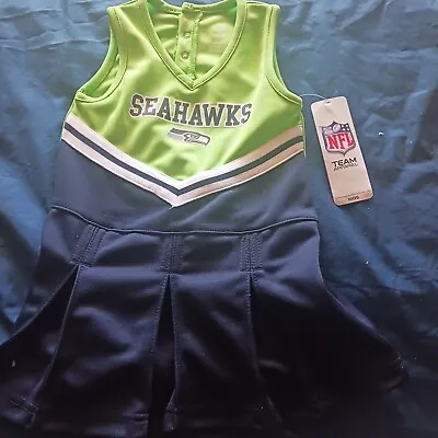 $12 • Buy NEW NFL Seattle Seahawks Toddler Girls Cheerleader Outfit 3T Navy/Green 