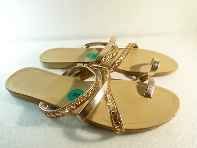 Mila Paoli Women Shoes Sandals Slide Pink Rhinestones Wedge Size 8 SKU 11048 • $28.50