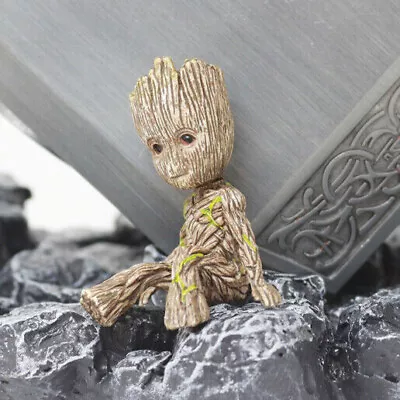 6CM Mini Baby Groot Figurine Figure Guardians Of The Galaxy Flowerpot Toy Gifts  • £3.59