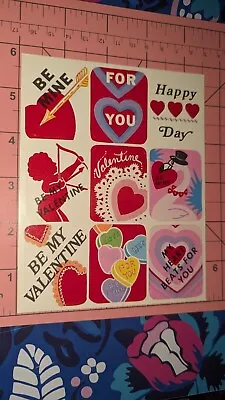 Vintage Eureka Stickers Valentine's Day Hearts 1 Sheet READ • $3.50