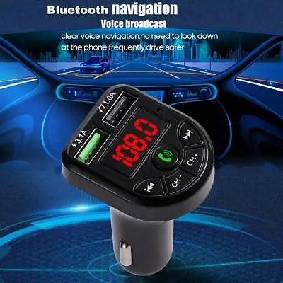 Car Wireless Bluetooth FM Transmitter MP3 Players Dual USB Charger Handsfree ↦ • £8.08