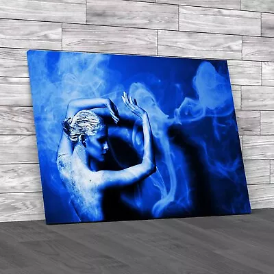 Dancing With Smoke Blue Canvas Print Large Picture Wall Art • £27.95