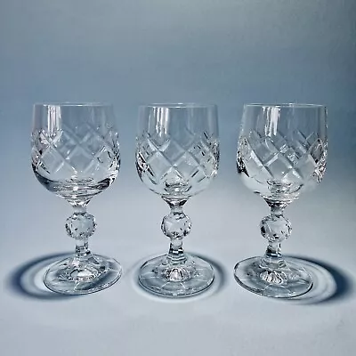 Crystal Bohemia Liqueur Glasses.  3 X Vintage 1980’s. 100ml. • $25