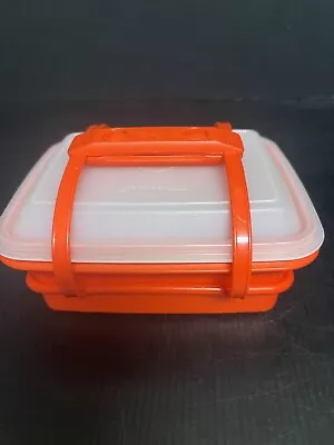 Vintage Mini Tupperware Pack N Carry Child's Lunch Box W/Lid & Handle (3B) • $10