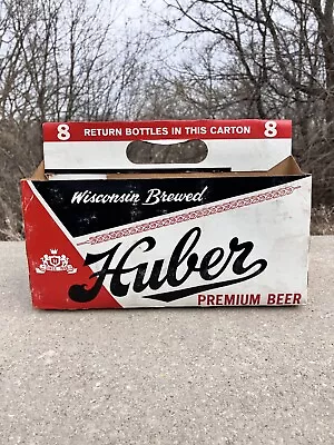 Vintage Huber Premium Beer 8 Pack Bottle Cardboard Carton Carrier Returnable • $2.95