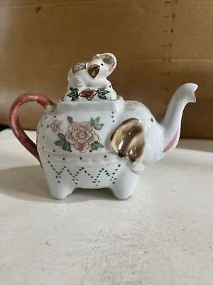 VINTAGE Ceramic THAILAND Double Elephant Teapot - Trunks Up • $14.77