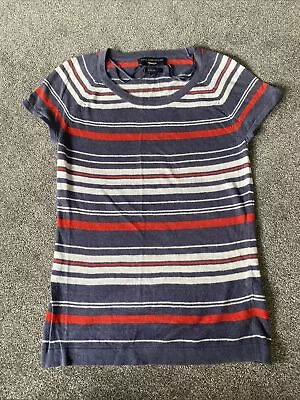 £9.99 • Buy Paul Costello Pure Linen Womens  Short Sleeve Light Jumper Red White Blue UK10
