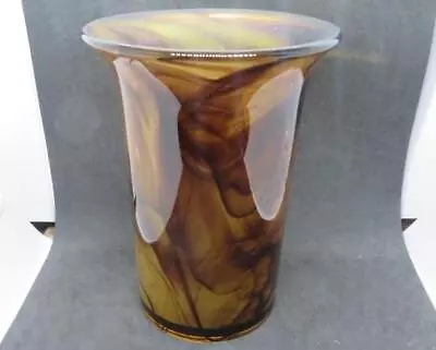 George Davidson Cloud Glass Mid-Century Art Deco Vase Shades Of Brown And Gold • $50.53