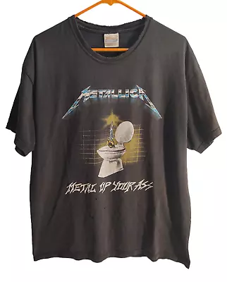 Metallica Metal Up Your Ass Band Concert Vintage DISTRESSED T Shirt Grunge Rock • $99.99