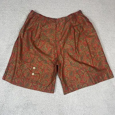Handmade Shorts Women’s Size 8 Red Paisley High Waisted Vintage  • $8