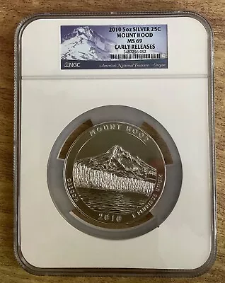 2010 5 Oz Silver Mount Hood ATB Early Release MS69 • $198