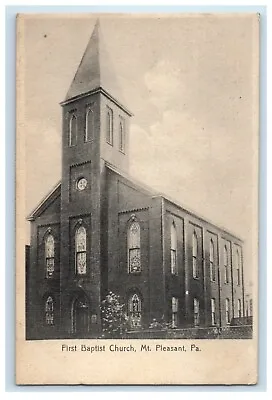 1910 First Baptist Church Mt. Pleasant Pennsylvania PA Posted Antique Postcard • $14.98