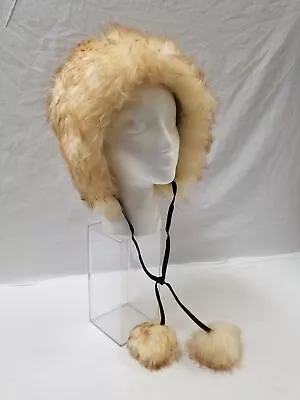 Vintage Made In Italy Genuine Tuscan Lamb Skin Fur Winter Hat W/ Pom Pom^ • $17.59