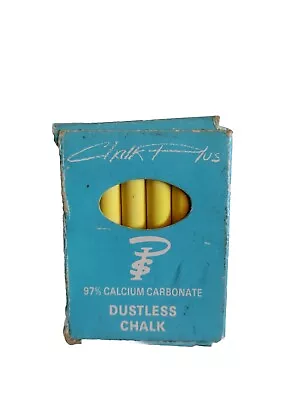 Vintage NOS Chalk Plus Dustless Yellow Chalk Made In France 12 New Sticks In Box • $4.97