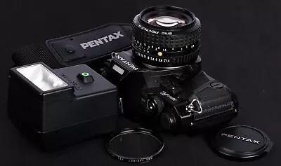 CLA'd Pentax Super A 35mm Film SLR C/w Smc Pentax-A 50mm F/1.4 Lens & AF200T Kit • $756.20