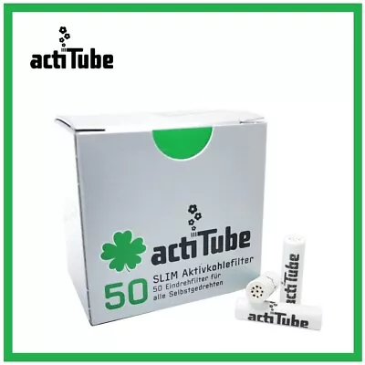 £7.90 • Buy ActiTube SLIM 50 Charcoal Filters, Rolling Filter Tips, Joint Tobacco Tubes