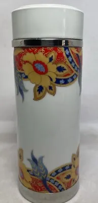 World Market Tea Infuser Thermos 7 1/2  Tall Asian Floral Print • $18.99