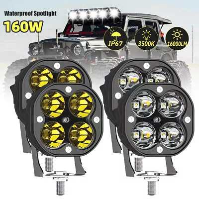 Pair 3inch White LED Work Light Pods Spot Flood Combo Fog Lamp Offroad Driving • $19.78