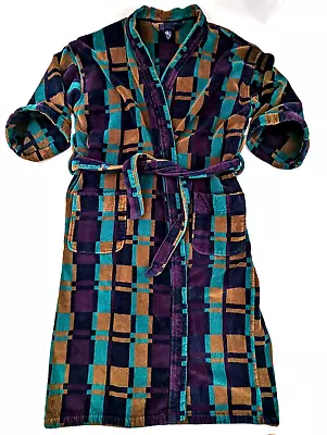 VTG Mark Alexander Colorblock Robe Men L / XL Tallman Multicolor Green Purple • $43.77