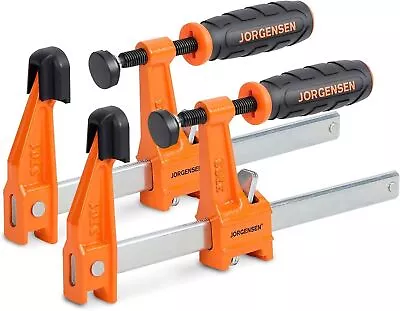 Jorgensen 6''Bar Clamp Set 2-Pack Steel F Clamp Light Duty 300 Lbs Load Limited • $25.99