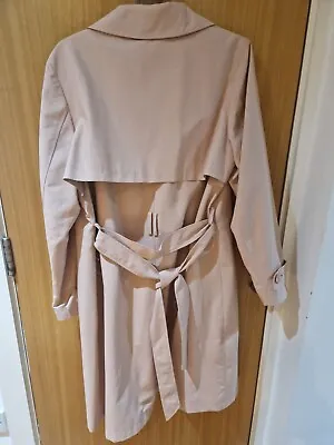 M&S Double Breasted TRENCH COAT / RAINCOAT ~ Size 14 ~ BLUSH Pink (rrp £49.50) • £14