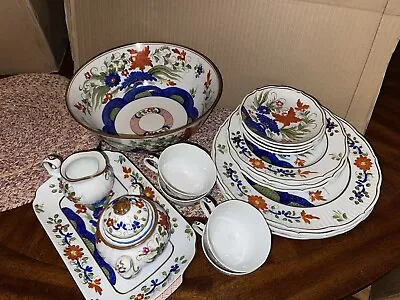 Vintage Dinner Set Country Festival Japan Handpainted Ceramic Flower 20 Piece • $69.99