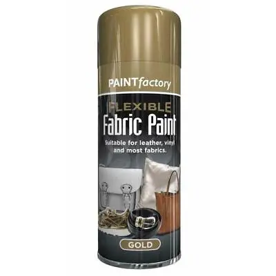 Gold Fabric Aerosol Spray Paint All-Purpose Flexible Wood Metal Spray 200ml • £4.95